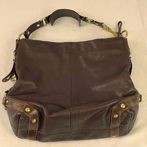 Coach Carly Brown Leather Hobo Shoulder Bag
